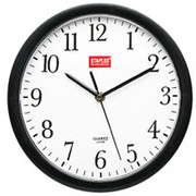 Staples 10" Round Wall Clock, Black