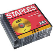 Staples 10/Pack 700MB CD-R, Slim Jewel Cases