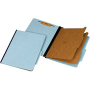 Staples 100% Recycled Classification Folders, Letter, 2 Partitions, Blue, Each