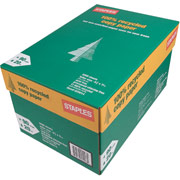 Staples 100% Recycled Copy Paper, 8 1/2" x 11", Case