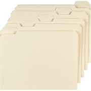 Staples 100% Recycled Manila File Folders, Letter, 5 Tab, 100/Box