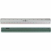 Staples 12" Finger Grip Ruler, Aluminum