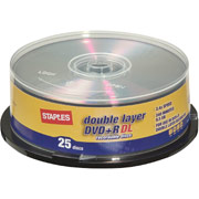 Staples 25/Pack 8.5GB DVD+R DL Spindle
