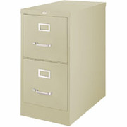 Staples 26 1/2"Deep, 2 Drawer, Letter-Size Vertical File Cabinet, Putty