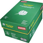 Staples  30% Recycled  Copy Paper, 11" x 17",  Half Case