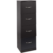 Staples 4 Drawer Wood Vertical File Cabinet, Black