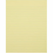 Staples, 8-1/2" x 11", Canary, Glue Top Writing Pad, Wide Ruled