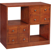 Staples Apothecary Large Storage Cube, Mahogany Finish