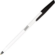 Staples Ballpoint Stick Pens, Medium Point, Black, Dozen