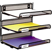 Staples Black Wire Mesh 3-Tier Desk Shelf