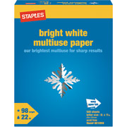 Staples Bright White Multiuse Paper, 8 1/2" x 11", Ream