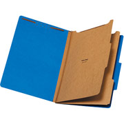 Staples Brightly Colored Classification Folders, Legal, 2 Partitions, Blue, Each