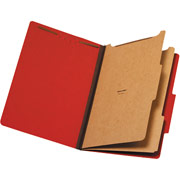 Staples Brightly Colored Classification Folders, Legal, 2 Partitions, Red, Each