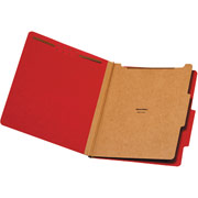 Staples Brightly Colored Classification Folders, Letter, 1 Partition, Red, 5/Pack
