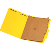 Staples Brightly Colored Classification Folders, Letter, 1 Partition, Yellow, 5/Pack