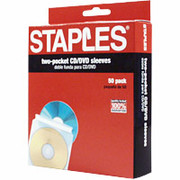 Staples CD/DVD Sleeves, 50/Pack