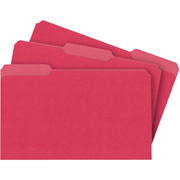 Staples Colored File Folders, Legal, 3 Tab, Red, 100/Box