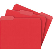Staples Colored File Folders, Letter, 3 Tab, Red, 100/Box