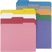 Staples Colored File Folders w/ Reinforced Tabs, Letter, 3-Tab, Assortment A, 100/Box