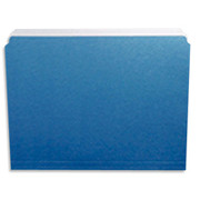 Staples Colored File Folders w/ Reinforced Tabs, Letter, Single Tab, Blue, 100/Box
