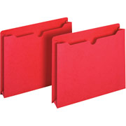 Staples Colored File Jackets, 2" Expansion, Letter, Red, 25/Box