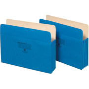 Staples Colored File Pockets, 3 1/2" Expansion, Letter, Blue, 25/Pack