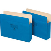Staples Colored File Pockets, 3 1/2" Expansion, Letter, Blue, Each