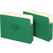 Staples Colored File Pockets, 3 1/2" Expansion, Letter, Green, Each
