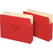 Staples Colored File Pockets, 3 1/2" Expansion, Letter, Red, 25/Pack