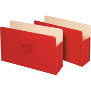Staples Colored File Pockets, 5 1/4" Expansion, Legal, Red, Each