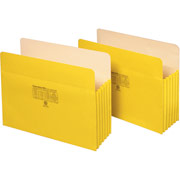 Staples Colored File Pockets, 5 1/4" Expansion, Letter, Yellow, Each