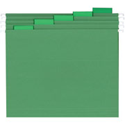 Staples Colored Hanging File Folders, Letter, Green, 25/Box