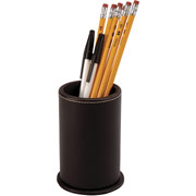 Staples Faux Leather Pencil Holder, Espresso