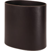 Staples Faux Leather Wastebasket, Espresso