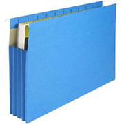 Staples Hanging File Pockets, Letter, Blue, 4/Box
