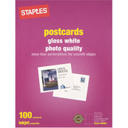 Staples Inkjet Postcards, 5 1/2" x 4 1/4", Gloss, 100/Pack