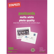 Staples Inkjet Postcards, 5 1/2" x 4 1/4", Matte, 100/Pack