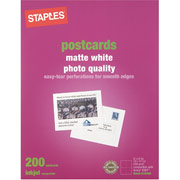 Staples Inkjet Postcards, 5 1/2" x 4 1/4", Matte, 200/Pack