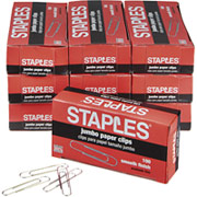 Staples Jumbo Paper Clips, Nonskid