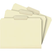 Staples Manila File Folders, Letter, 3 Tab, Center Position, 100/Box