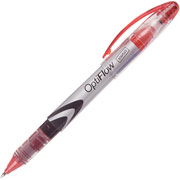 Staples OptiFlow Rollerball Pens, Fine Point, Red, Dozen