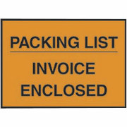 Staples Packing List Envelopes, 4-1/2" x 5-1/2", Orange Full Face "Packing List/Invoice Enclosed"
