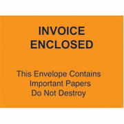 Staples Packing List Envelopes, 4-1/2" x 6" Orange Full Face "Invoice Enclosed-Do Not Destroy"