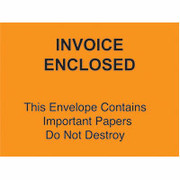 Staples Packing List Envelopes, 4-1/2" x 6" Orange Full Face "Invoice Enclosed-Do Not Destroy"