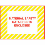Staples Packing List Envelopes, 4-1/2" x 6", Yellow Striped Full Face "M.S.D.S. Inclosed"