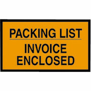 Staples Packing List Envelopes, 7" x 10", Orange Full Face "Packing List/Invoice Enclosed"