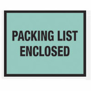 Staples Packing List Envelopes, 7" x 5-1/2", Green Full Face "Packing List Enclosed"