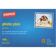 Staples Photo Plus Paper, 4" x 6", Gloss,  100/Pack