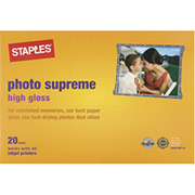 Staples Photo Supreme Paper, 13" x 19", High Gloss, 20/Pack