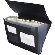 Staples Poly Expanding Letter Size File, Black, Each